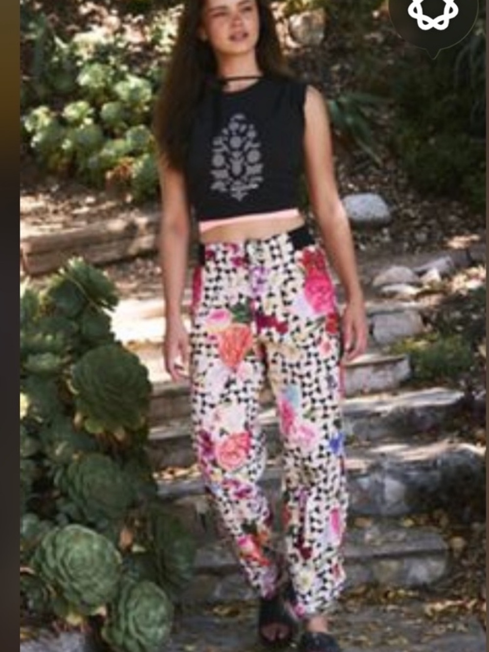 NWOT sz M FP movement MESMERIZE ME printed cotton pants